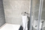 Bathroom refurbishment - black and white design.